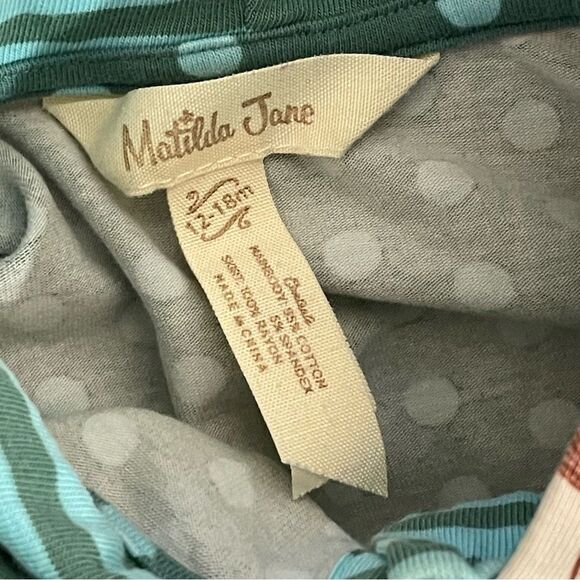 Matilda Jane Baby Bear Hoodie Dress Floral Polkadot Ruffle Size 12-18 Months - Picture 10 of 12